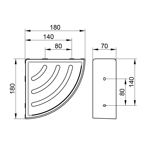 Immagine di Keuco ELEGANCE cestino angolare, con bacinella estraibile colore bianco, per doccia, finitura cromo 11657010000
