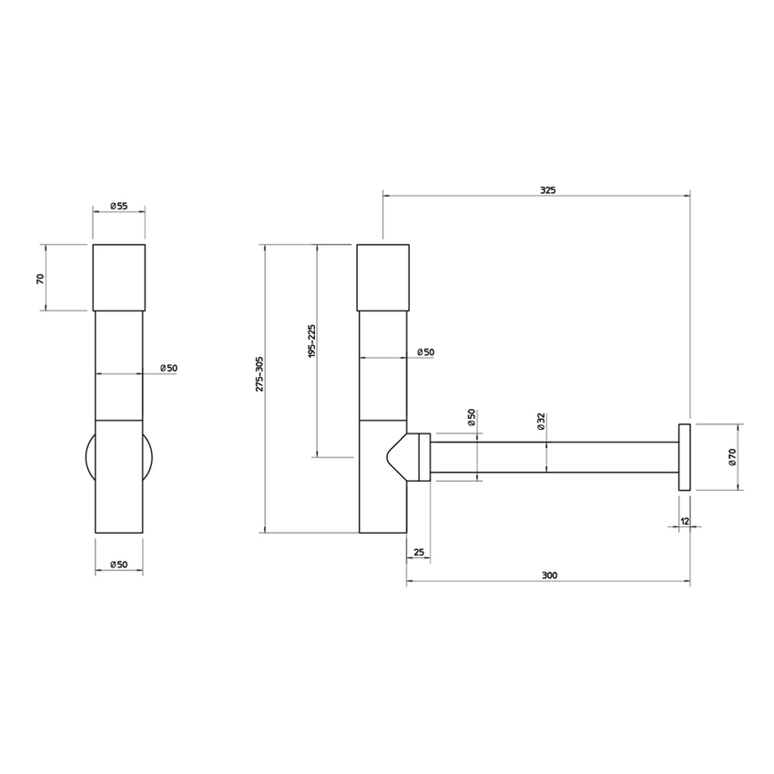 Immagine di Gessi sifone innesto, finitura warm bronze brushed PVD 01413#726
