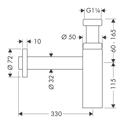 Immagine di Axor sifone di design Flowstar S, finitura cromo 51305000
