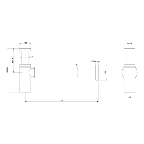 Immagine di Gessi sifone per lavabo da 1 1/4". finitura cromo 01377#031
