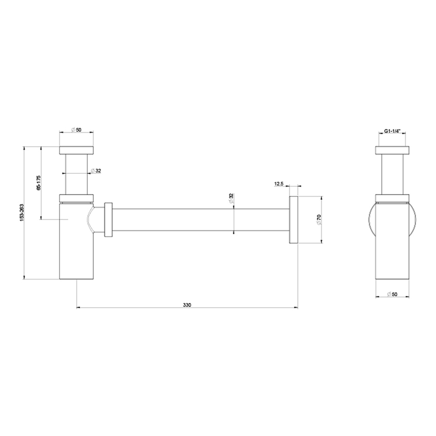 Immagine di Gessi sifone per lavabo da 1 1/4". finitura cromo 01377#031