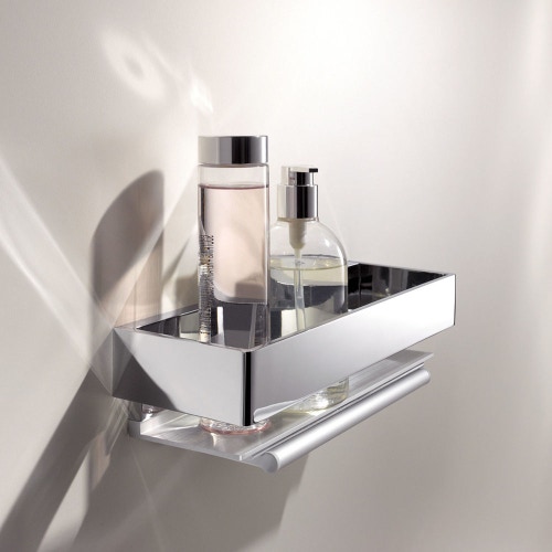 Immagine di Keuco EDITION 11 cestino doccia estraibile, con fissaggio nascosto e tergivetro incluso, finitura cromo 11159010000