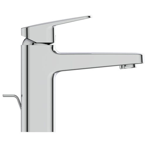 Immagine di Ideal Standard CERAPLAN miscelatore monocomando per lavabo H.16 cm, con aeratore 5 l/min e fissaggi EasyFix, con scarico, finitura cromo BD227AA