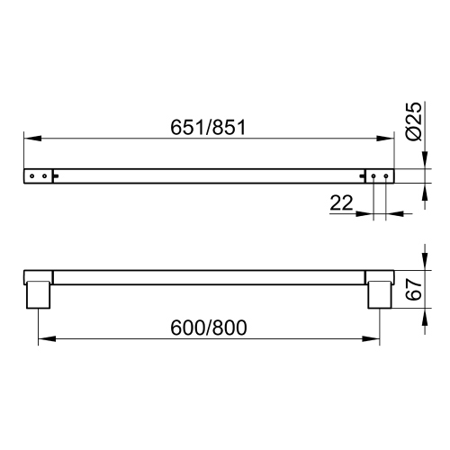 Immagine di Keuco PLAN portasalviette L.60 cm, finitura cromo 14901010600