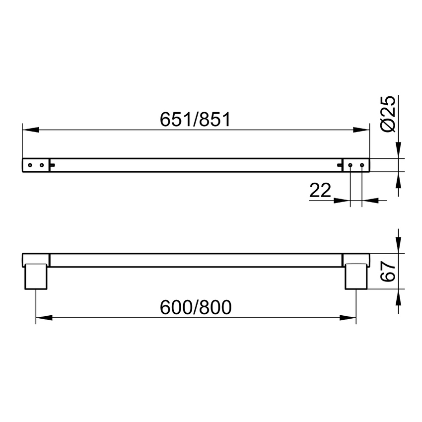 Immagine di Keuco PLAN portasalviette L.60 cm, finitura cromo 14901010600