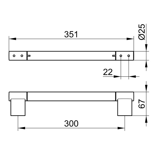 Immagine di Keuco PLAN maniglione L.35 cm, finitura cromo 14907010000
