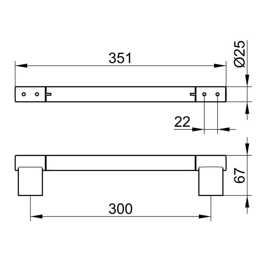 Immagine di Keuco PLAN maniglione L.35 cm, finitura cromo 14907010000