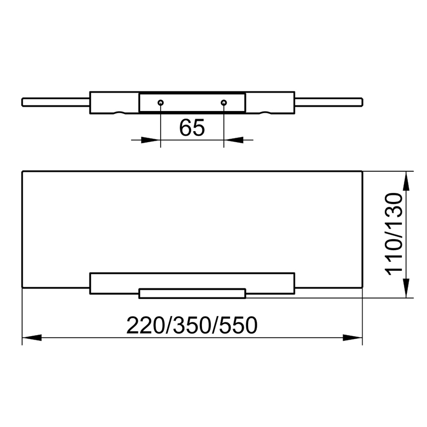 Immagine di Keuco PLAN mensola L.22, in cristallo trasparente extrachiaro, senza supporto, lato inferiore satinato 14910005200