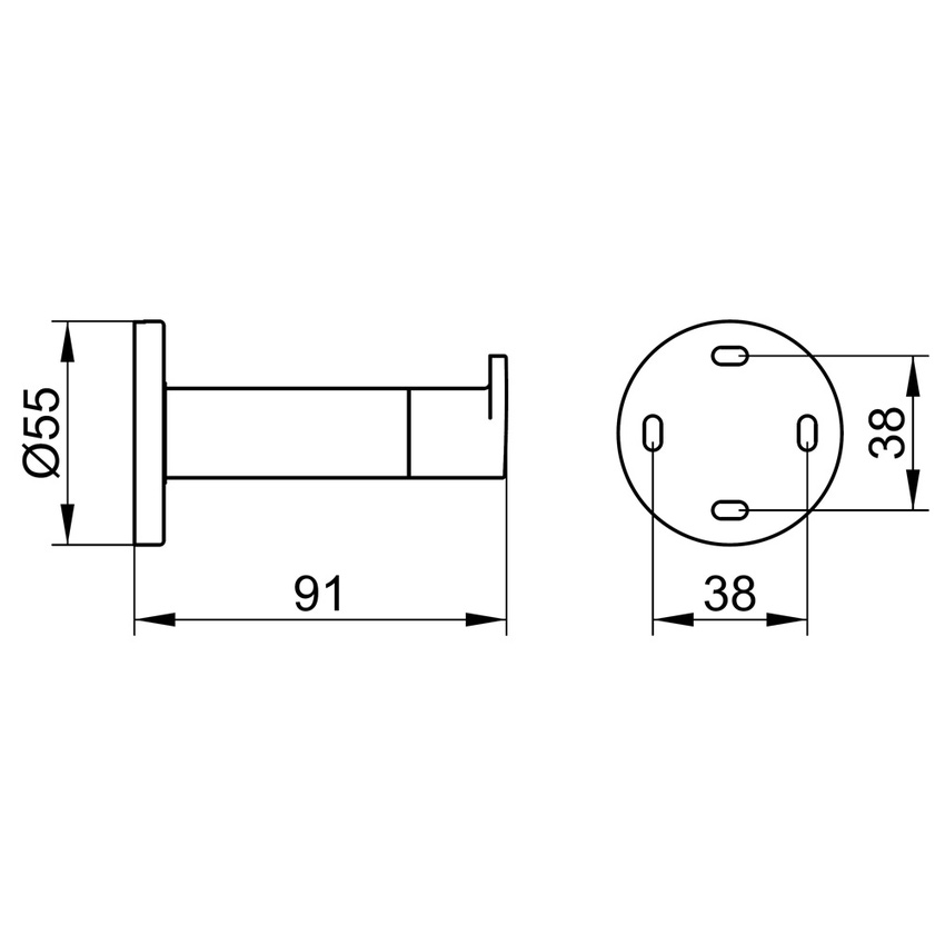 Immagine di Keuco PLAN appendiabiti con fermaporta nero, finitura cromo 14911010000