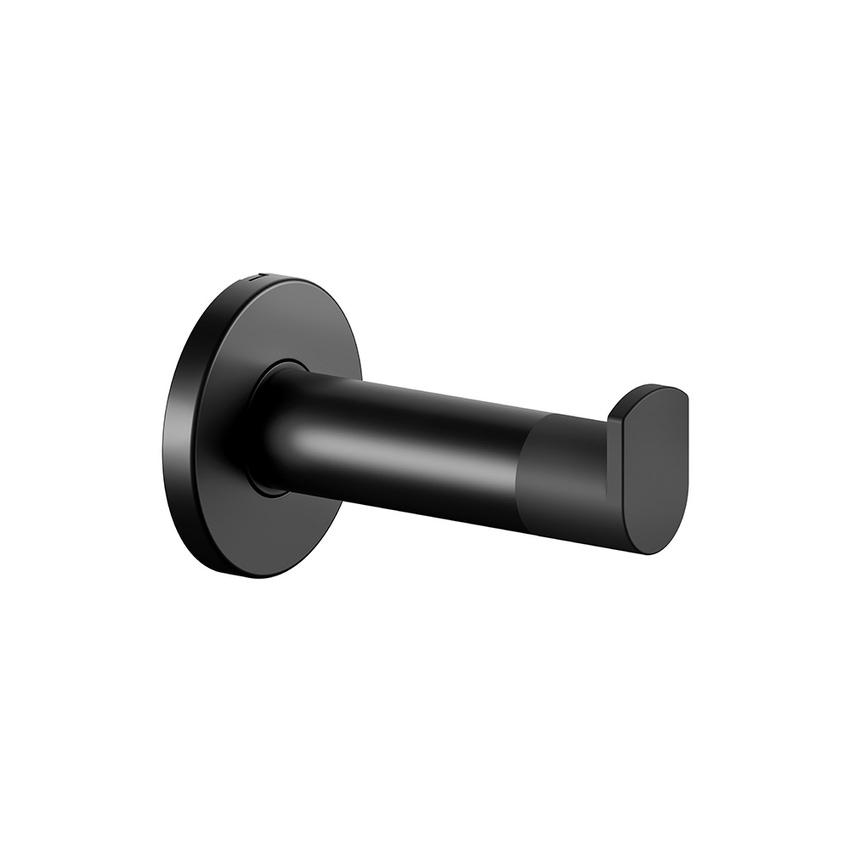Immagine di Keuco PLAN appendiabiti con fermaporta nero, colore nero finitura opaco 14911370000