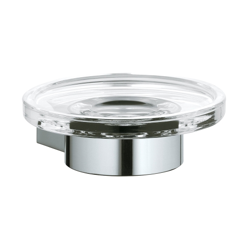 Immagine di Keuco PLAN portasapone completo di bacinella in cristallo, finitura cromo 14955019000