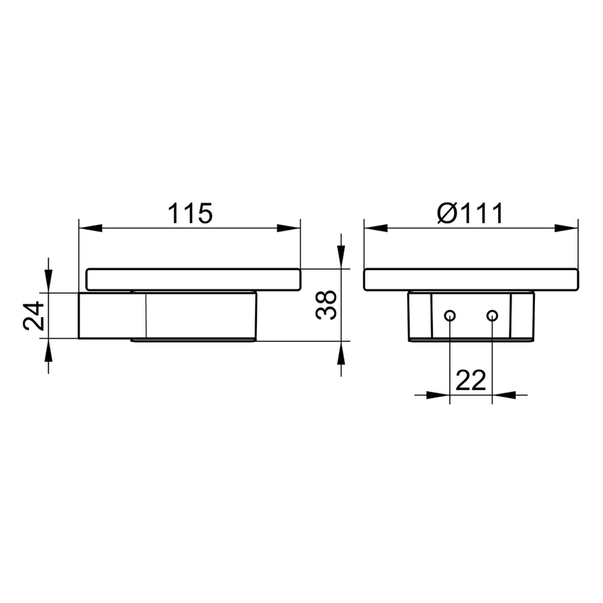 Immagine di Keuco PLAN portasapone completo di bacinella in cristallo, finitura cromo 14955019000