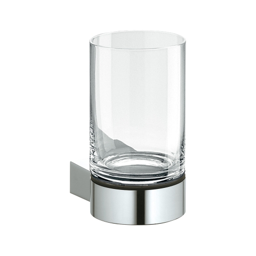 Immagine di Keuco PLAN portabicchiere completo di bicchiere in cristallo, finitura cromo 14950019000