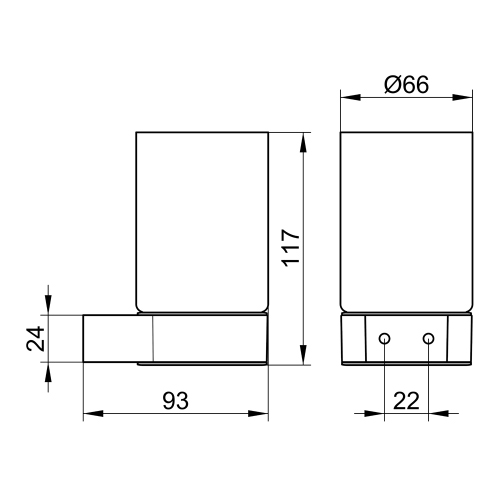 Immagine di Keuco PLAN portabicchiere completo di bicchiere in cristallo, finitura cromo 14950019000