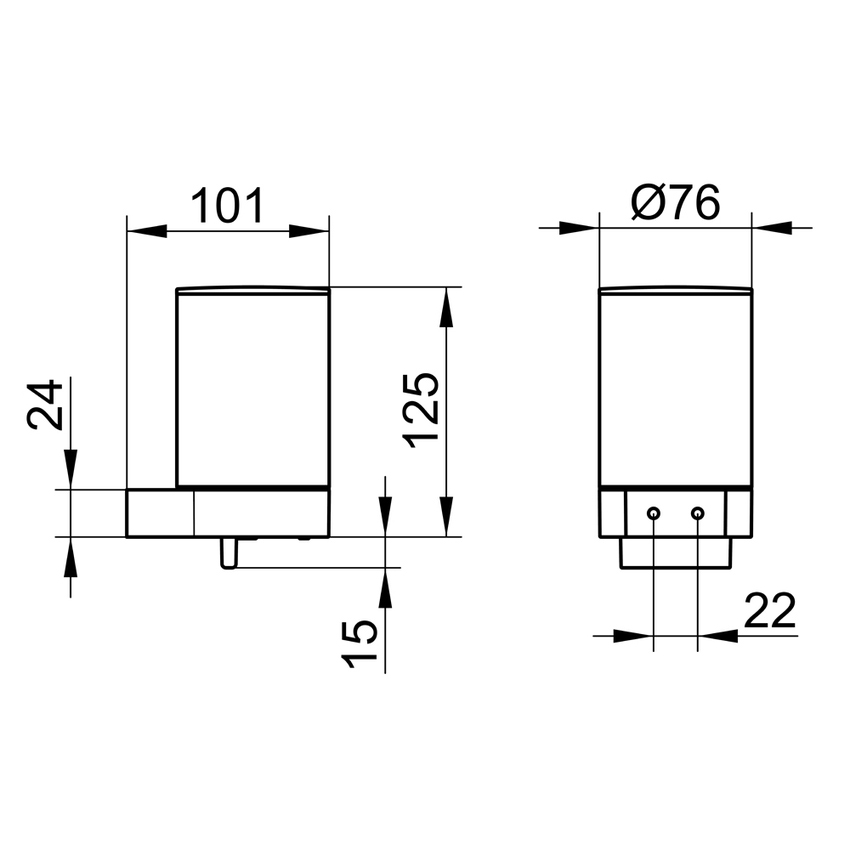 Immagine di Keuco PLAN spandisapone completo di supporto ed erogatore per sapone, colore nero finitura opaco 14951370000