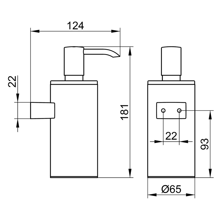 Immagine di Keuco PLAN spandisapone a parete, completo di supporto, bacinella in acrilico ed erogatore, finitura cromo 14953010100