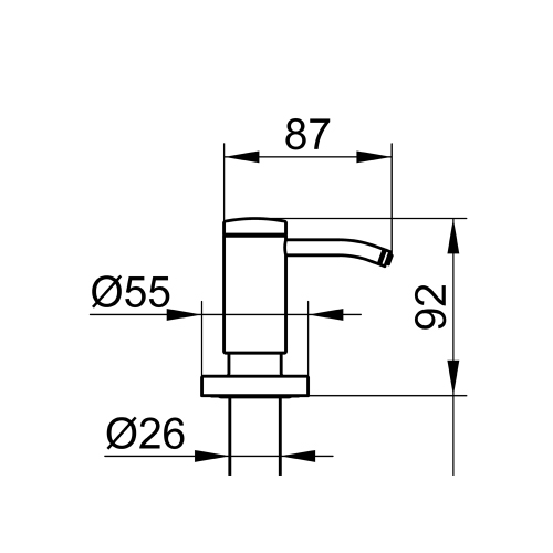 Immagine di Keuco PLAN spandisapone per incasso nel lavabo o nel piano top, finitura cromo 14949010200