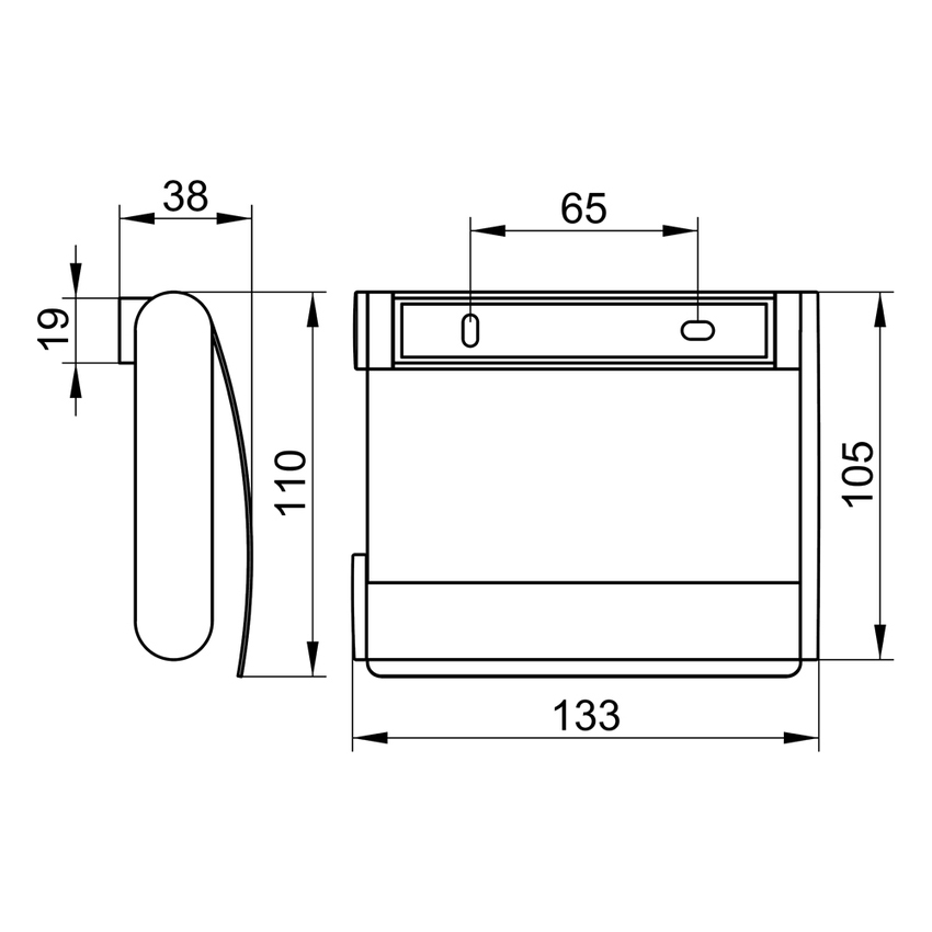 Immagine di Keuco PLAN portarotolo con coperchio, per larghezza rotoli 100-120 mm, colore nero finitura opaco 14960370000