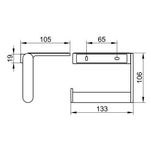 Immagine di Keuco PLAN portarotolo aperto, con mensola e inserto antiscivolo grigio, per larghezza rotoli 100-120 mm, finitura cromo 14973010000