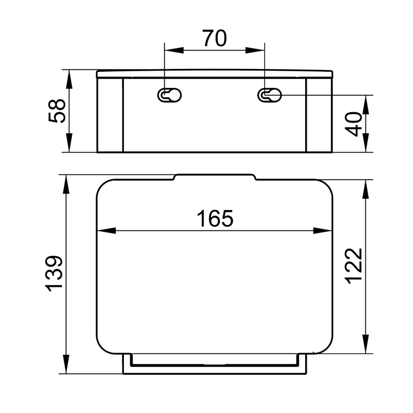 Colombo Design 01603/01 ADJ porta fazzoletti rettangolare L.23 cm