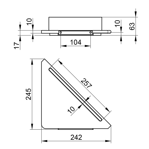 Immagine di Keuco Mensola angolare per doccia, finitura alluminio anodizzato argento e tergivetro incluso colore bianco 11557170100