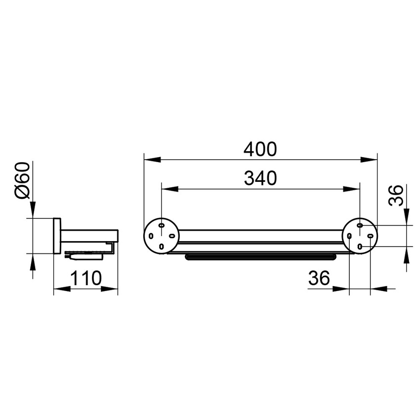 Immagine di Keuco Mensola per doccia con tergivetro incluso, finitura cromo e alluminio anodizzato argento 19059010000