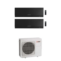 Immagine di Mitsubishi MSZ-EF Kirigamine Zen R32 Climatizzatore a parete dual split inverter Wi-Fi nero | unità esterna 6.8 kW unità interne 7000+18000 BTU MXZ-3F68VF+MSZ-EF[22|50]VGKB