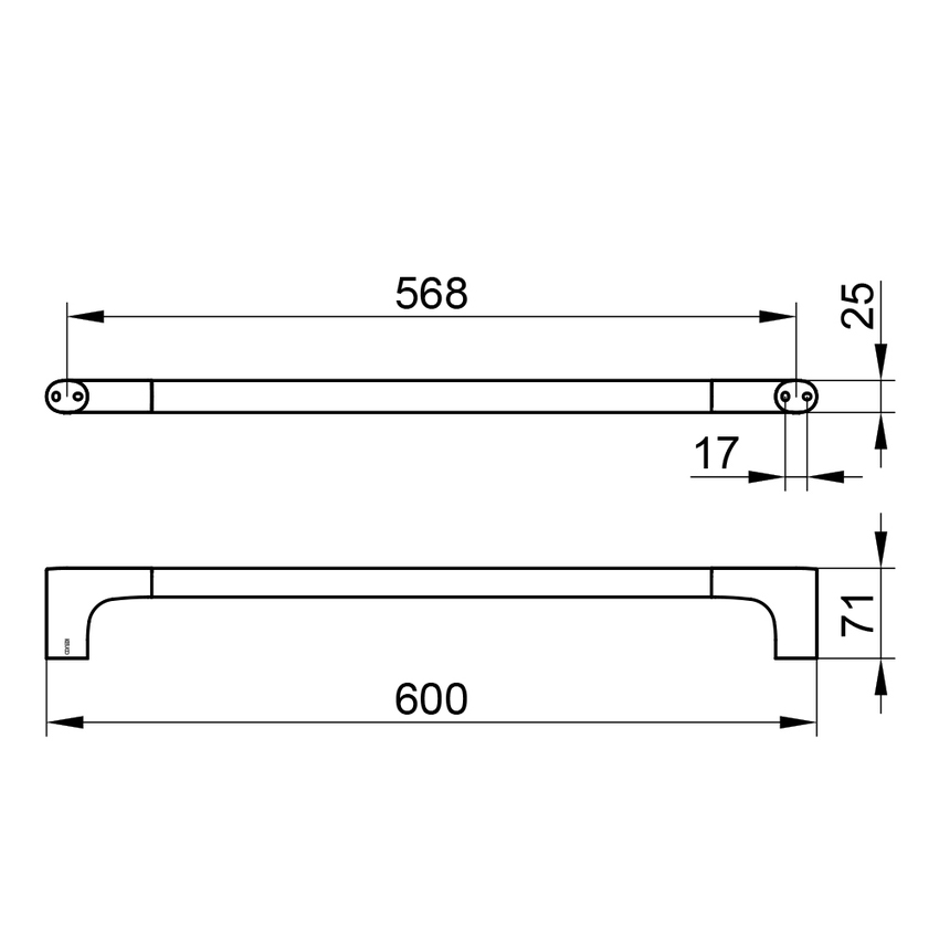 Immagine di Keuco EDITION 400 portasalviette L.100 cm, colore nero finitura spazzolato 11501131000