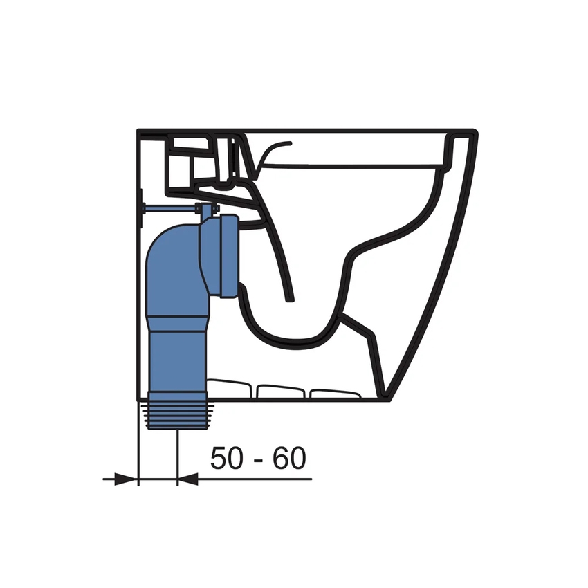 Immagine di Ideal Standard Curva tecnica per scarico a pavimento regolabile da 5 a 11 cm T002767