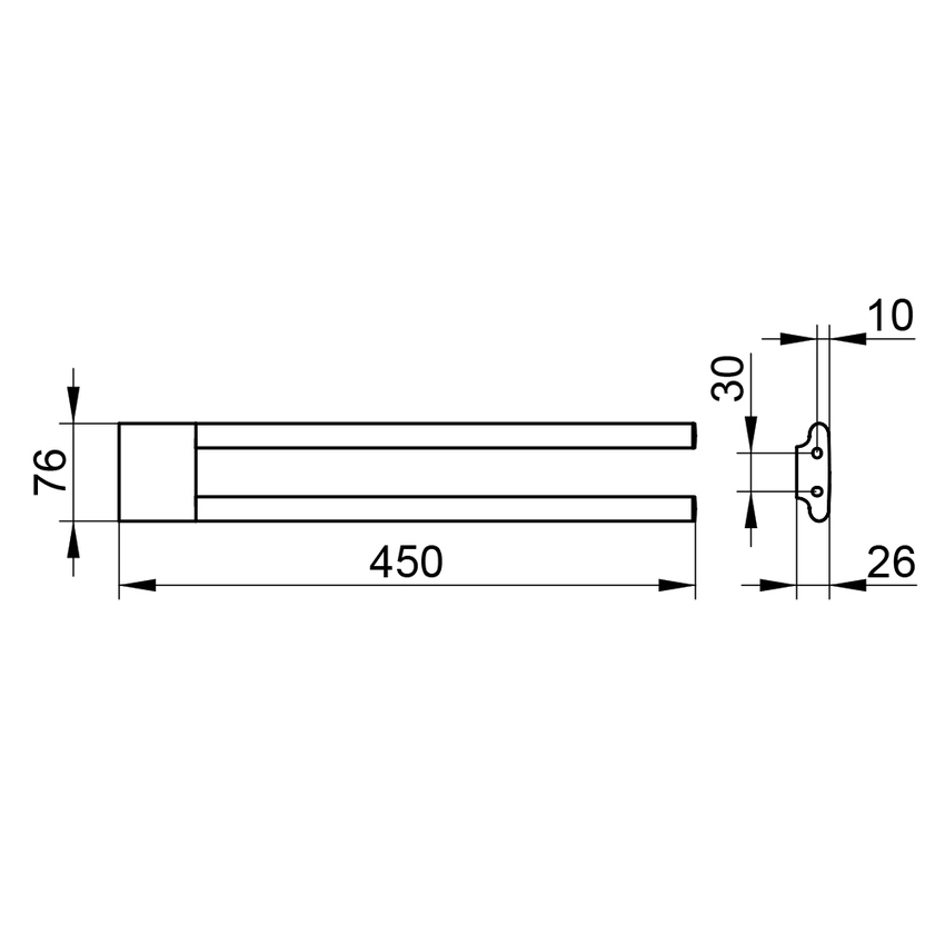 Immagine di Keuco EDITION 400 portasalviette doppio P.45 cm, fisso, finitura cromo 11518010000