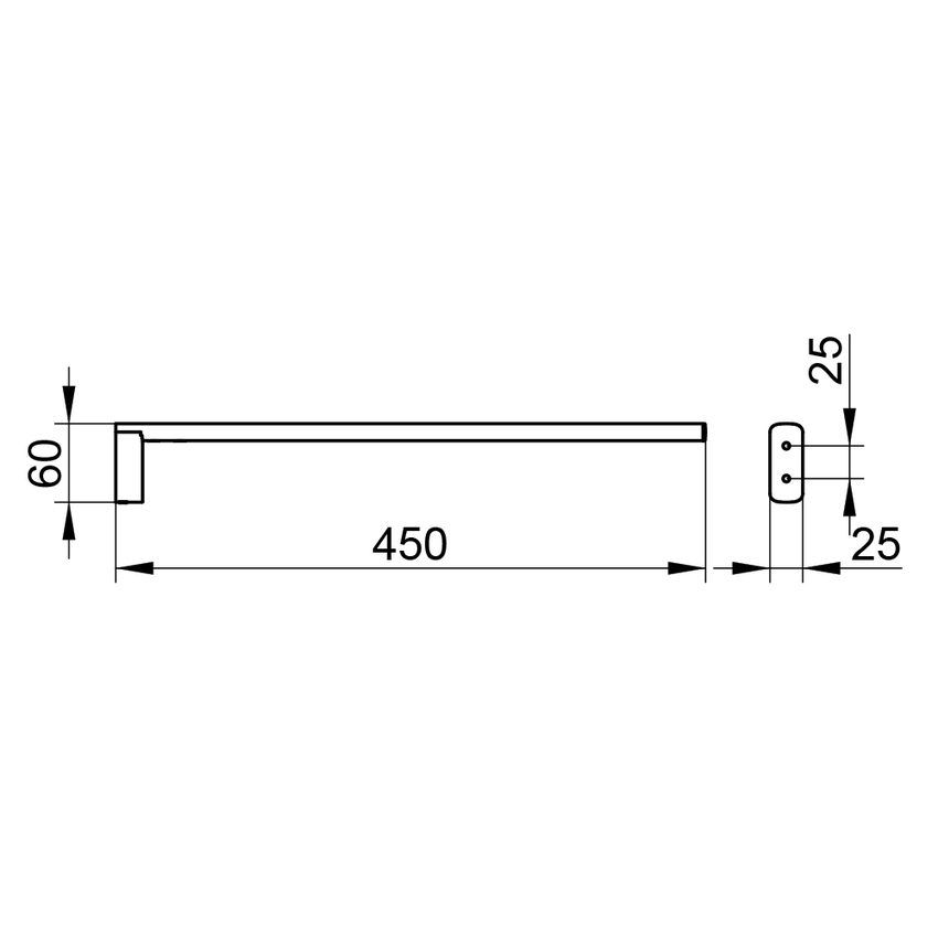 Immagine di Keuco EDITION 400 portasalviette singolo fisso P.45 cm, finitura cromo 11520010000
