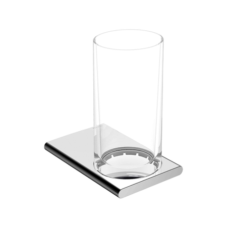 Immagine di Keuco EDITION 400 portabicchiere, completo di bicchiere in cristallo, finitura cromo 11550019000