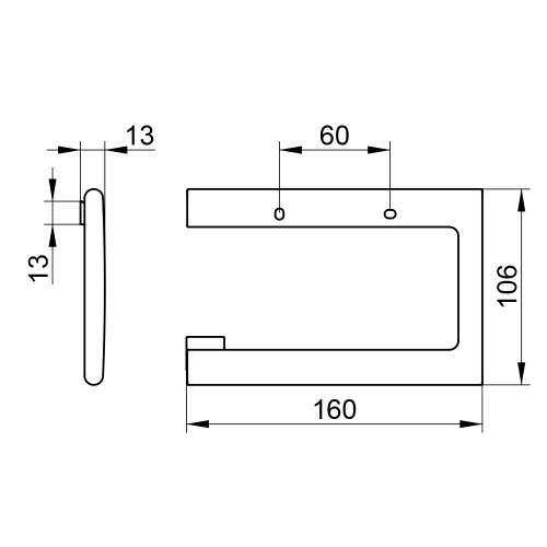 Immagine di Keuco EDITION 400 portarotolo aperto, per rotoli, per larghezza rotoli 10-12 cm, finitura cromo 11562010000
