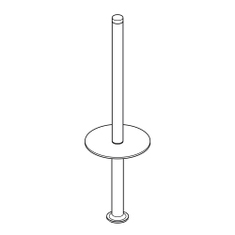 Immagine di Keuco asta completa di portascopino con coperchio, finitura cromo 11564014000