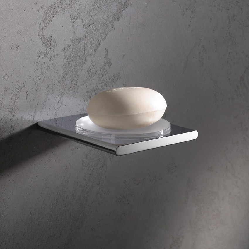 Immagine di Keuco EDITION 400 portasapone, completo di bacinella in cristallo satinato, finitura cromo 11555019000