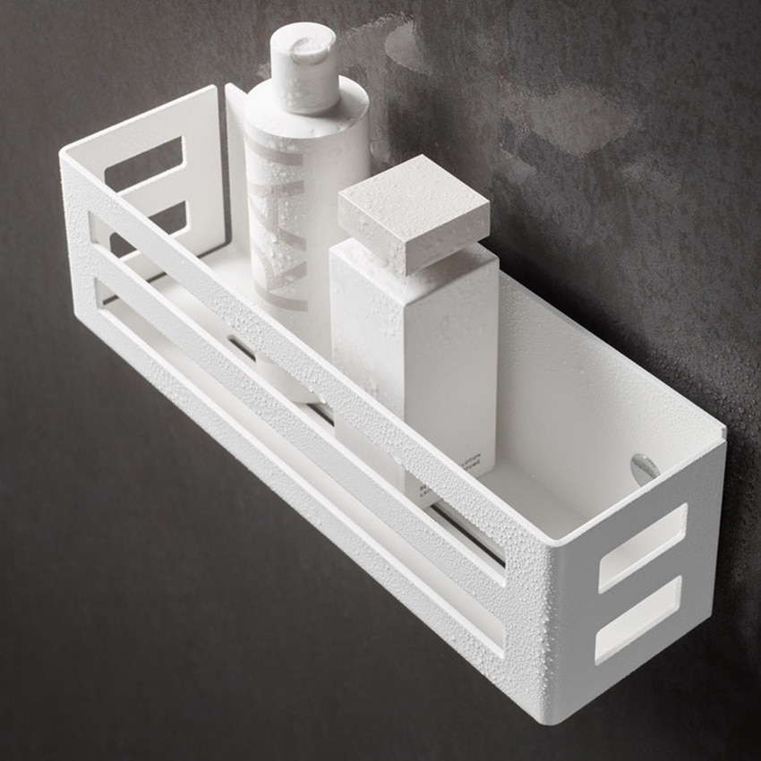 Immagine di Keuco Cestino doccia a parete, rimovibile, con fissaggio a scomparsa, con fessura per il drenaggio acqua e gancio integrato, colore bianco 24954510000