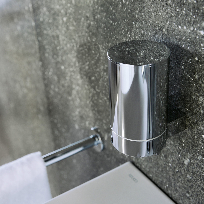 Immagine di Keuco PLAN spandisapone completo di supporto ed erogatore per sapone, finitura cromo 14951010000