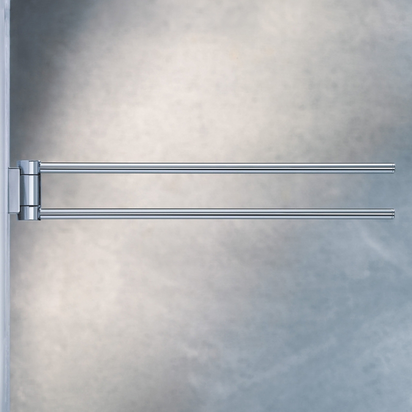 Immagine di Keuco PLAN portasalviette doppio a snodo P.44 cm, finitura cromo 14918010000