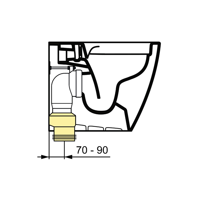 Immagine di Ideal Standard Raccordo di scarico eccentrico ±20 mm, finitura neutro T002867