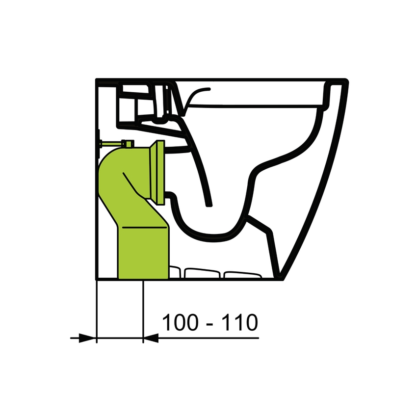 Immagine di Ideal Standard Curva tecnica per scarico a pavimento regolabile da 12 a 13.5 cm J324867