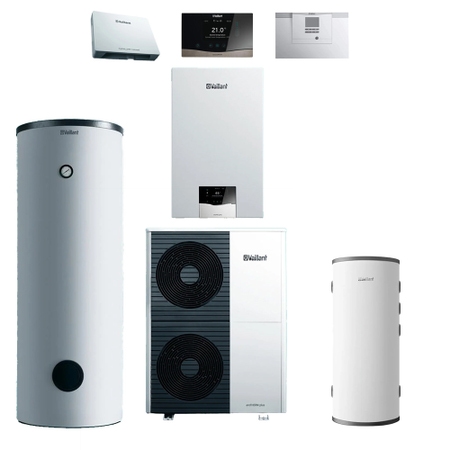 Immagine di Vaillant aroHYBRID plus 12-30 kW bivalente caldaia a condensazione ecoTEC plus VM 30 CS/1-5, bollitore bivalente e pompa di calore 12 kW monoblocco R290 8000015930