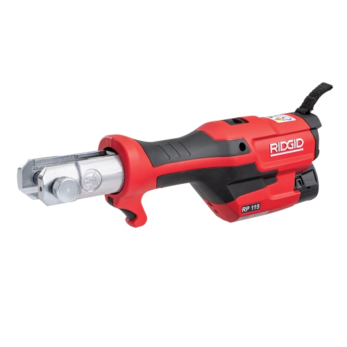 Immagine di Ridgid RP 115 Pressatrice 15 kN a batteria senza ganasce con caricabatterie da 12 V, batteria al litio Advanced 12 V 2.5 Ah e cassetta di trasporto 76938
