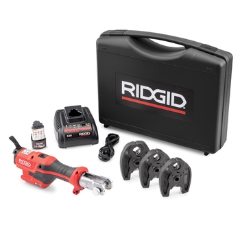Immagine di Ridgid RP 115 Pressatrice 15 kN a batteria con caricabatterie da 12 V, batteria al litio Advanced 12 V 2.5 Ah, cassetta di trasporto e ganasce M15-18-22 76948