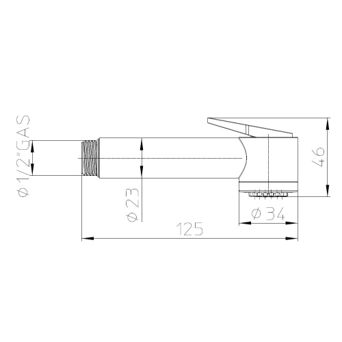 Immagine di Bossini PALOMA GOM kit doccetta bidet, con flessibile 125 cm, finitura cromo B00457000030005
