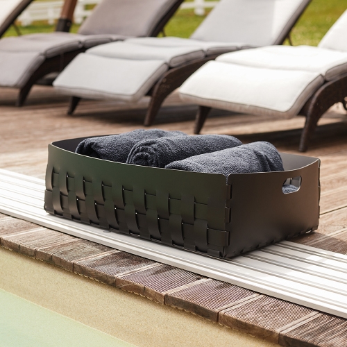 Immagine di Colombo Design ADJ BOTTEGA cestino portaoggetti L.60 cm, colore esterno black e interno grey 104903/01