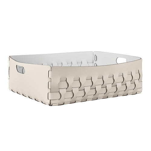 Immagine di Colombo Design ADJ DUBAI cestino portaoggetti L.60 cm, colore esterno panna cotta e interno white 204916/10