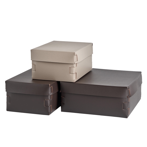 Immagine di Colombo Design ADJ SNOB scatola porta oggetti L.36 P.30 cm, colore esterno chocolate e interno cappuccino 363006/04