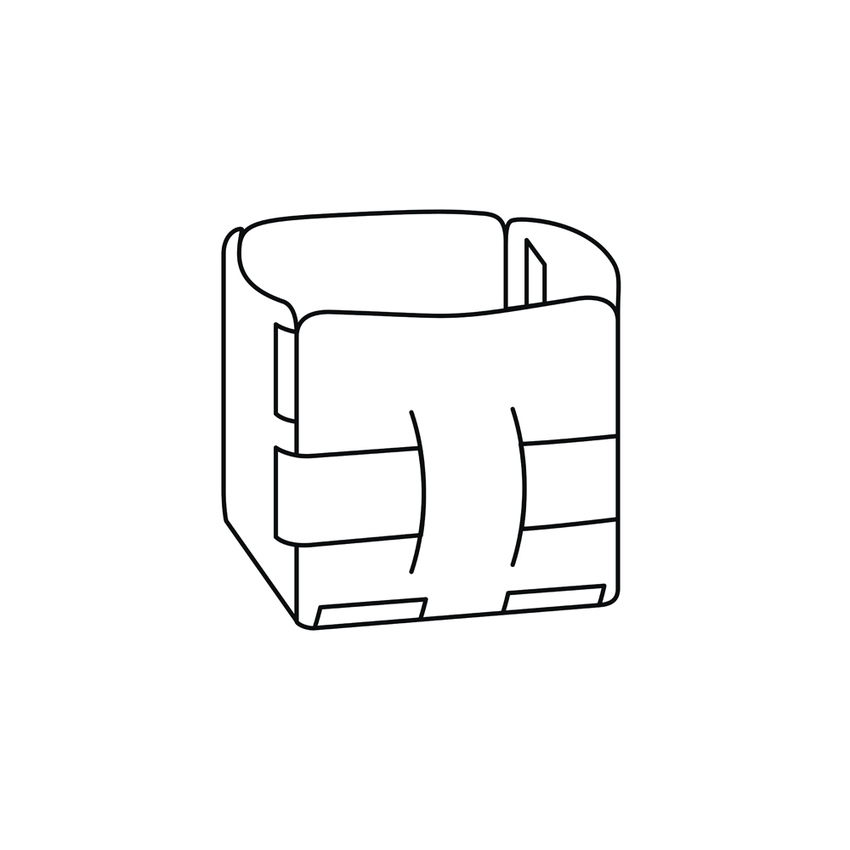 Immagine di Colombo Design ADJ cestino mini bottega L.12 P.12 cm, per organizzare piccoli spazi, colore esterno panna cotta e interno white 101316/10