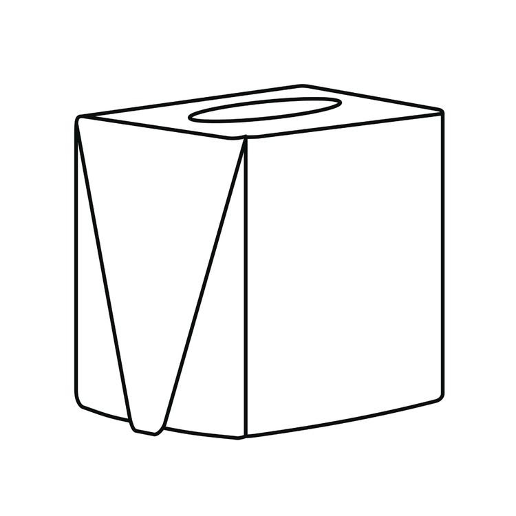 Immagine di Colombo Design ADJ porta fazzoletti quadrato L.12 cm, con un set di fazzoletti Kneelex inclusi, colore esterno panna cotta e interno white 01516/10