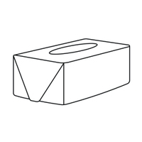 Immagine di Colombo Design ADJ porta fazzoletti rettangolare L.23 cm, con un set di fazzoletti Kneelex inclusi, colore esterno panna cotta e interno white 01616/10